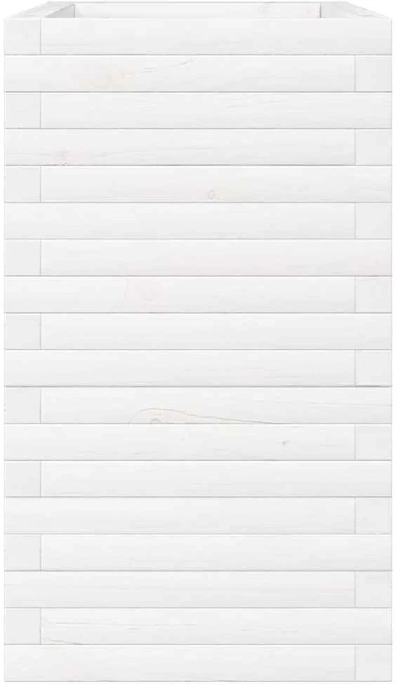 Sodo lovelis, baltas, 70x40x68,5cm, pušies medienos masyvas