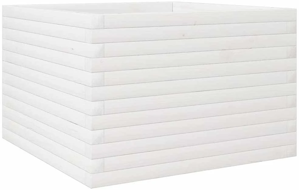 Sodo lovelis, baltas, 70x70x45,5cm, pušies medienos masyvas