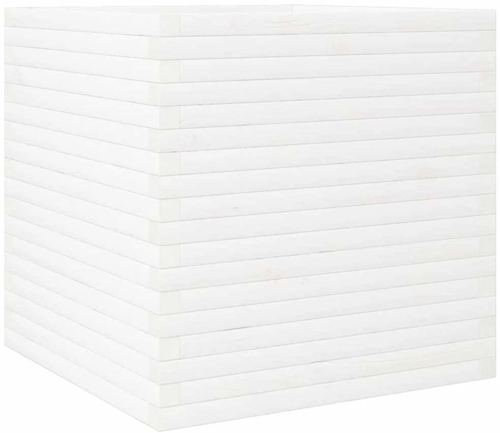 Sodo lovelis, baltas, 70x70x68,5cm, pušies medienos masyvas