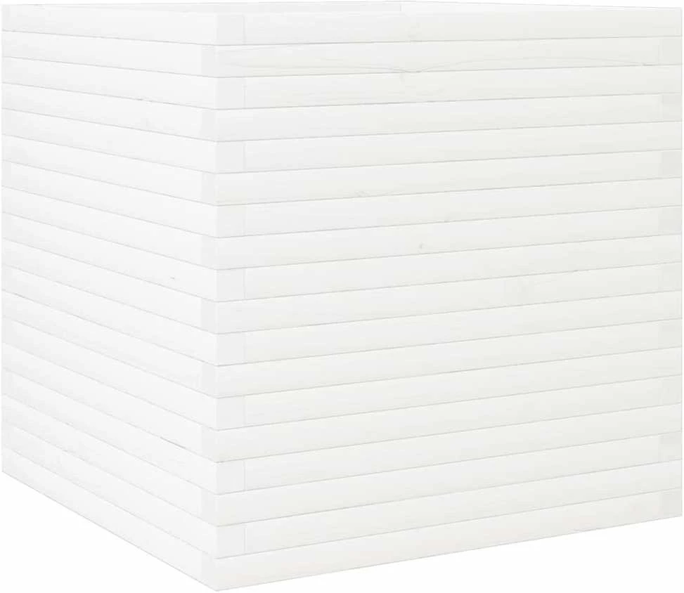 Sodo lovelis, baltas, 70x70x68,5cm, pušies medienos masyvas