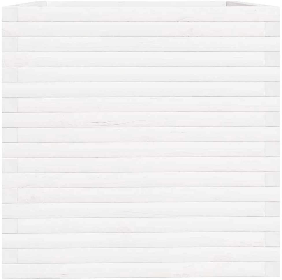 Sodo lovelis, baltas, 70x70x72,5cm, pušies medienos masyvas