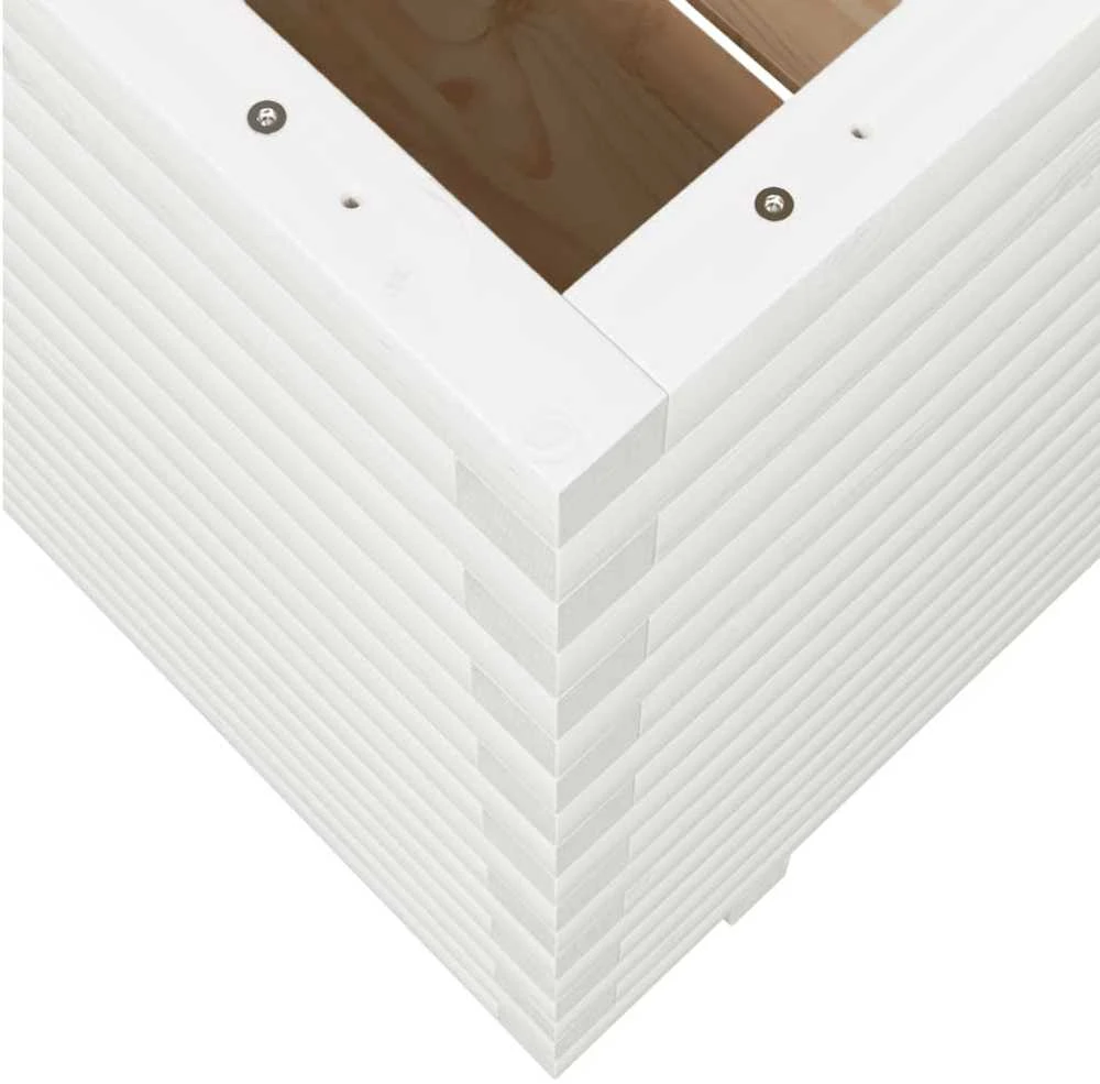 Sodo lovelis, baltas, 70x70x72,5cm, pušies medienos masyvas