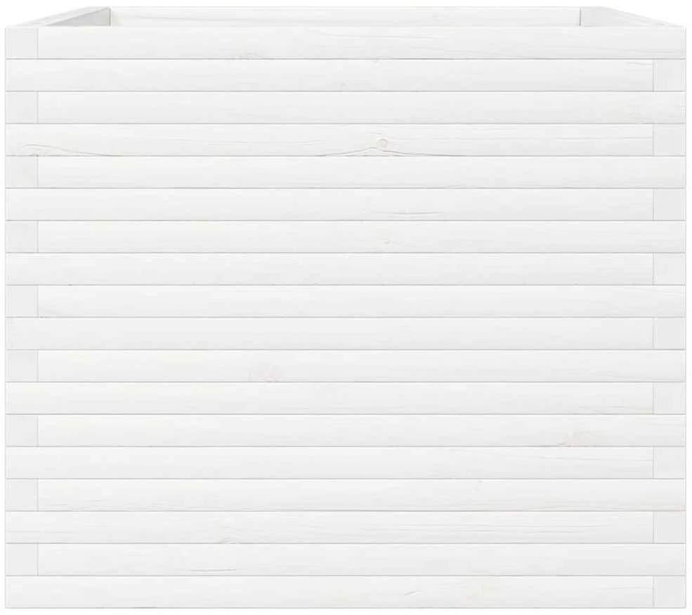 Sodo lovelis, baltas, 80x80x68,5cm, pušies medienos masyvas