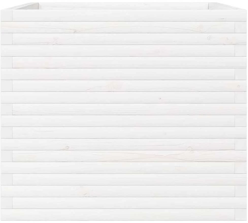 Sodo lovelis, baltas, 80x80x68,5cm, pušies medienos masyvas
