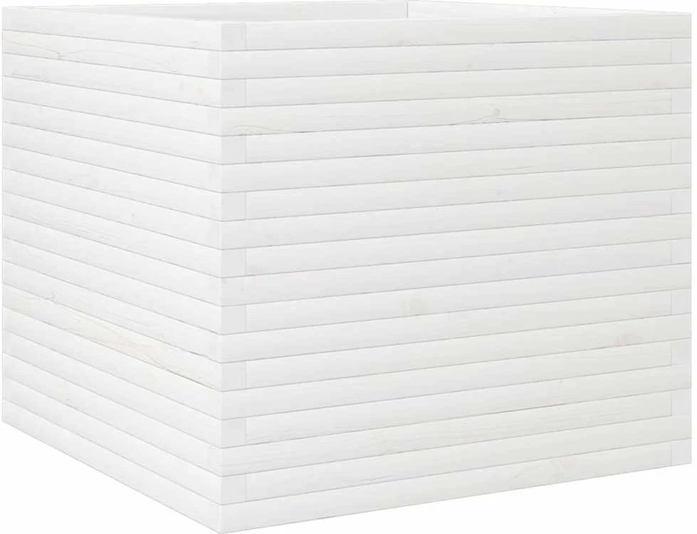 Sodo lovelis, baltas, 80x80x68,5cm, pušies medienos masyvas