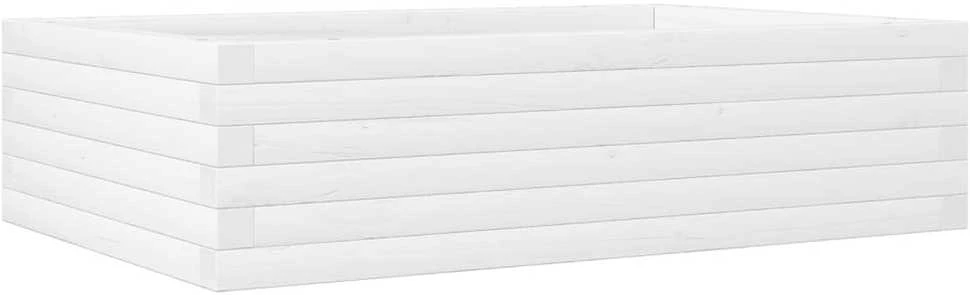 Sodo lovelis, baltas, 90x60x23cm, pušies medienos masyvas