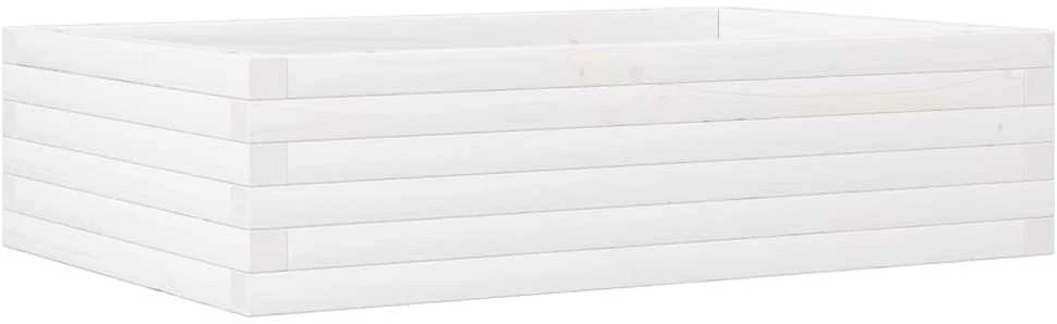 Sodo lovelis, baltas, 90x60x23cm, pušies medienos masyvas