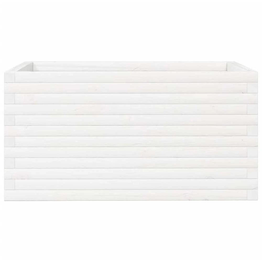 Sodo lovelis, baltas, 90x60x45,5cm, pušies medienos masyvas