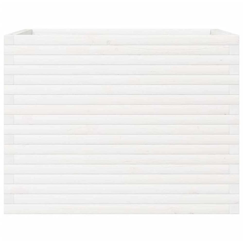 Sodo lovelis, baltas, 90x60x68,5cm, pušies medienos masyvas