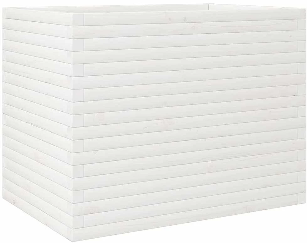 Sodo lovelis, baltas, 90x60x68,5cm, pušies medienos masyvas