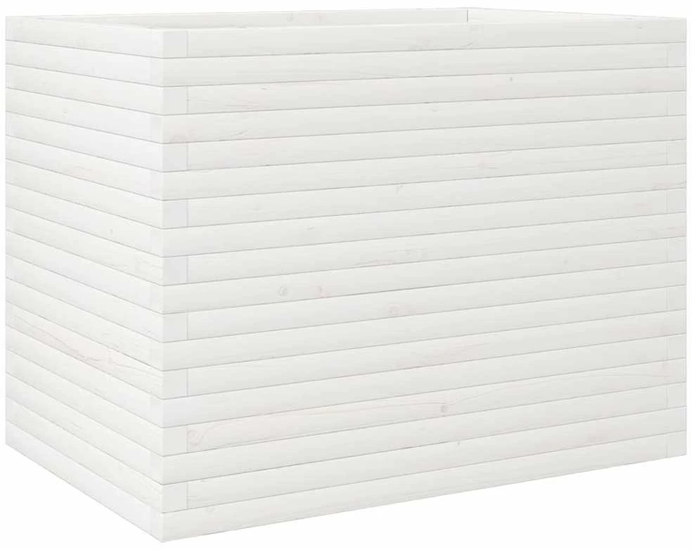 Sodo lovelis, baltas, 90x60x68,5cm, pušies medienos masyvas
