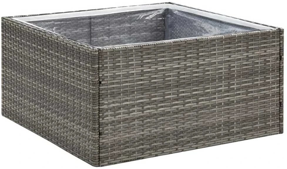 Sodo lovelis, pilkos spalvos, 80x80x40cm, poliratanas