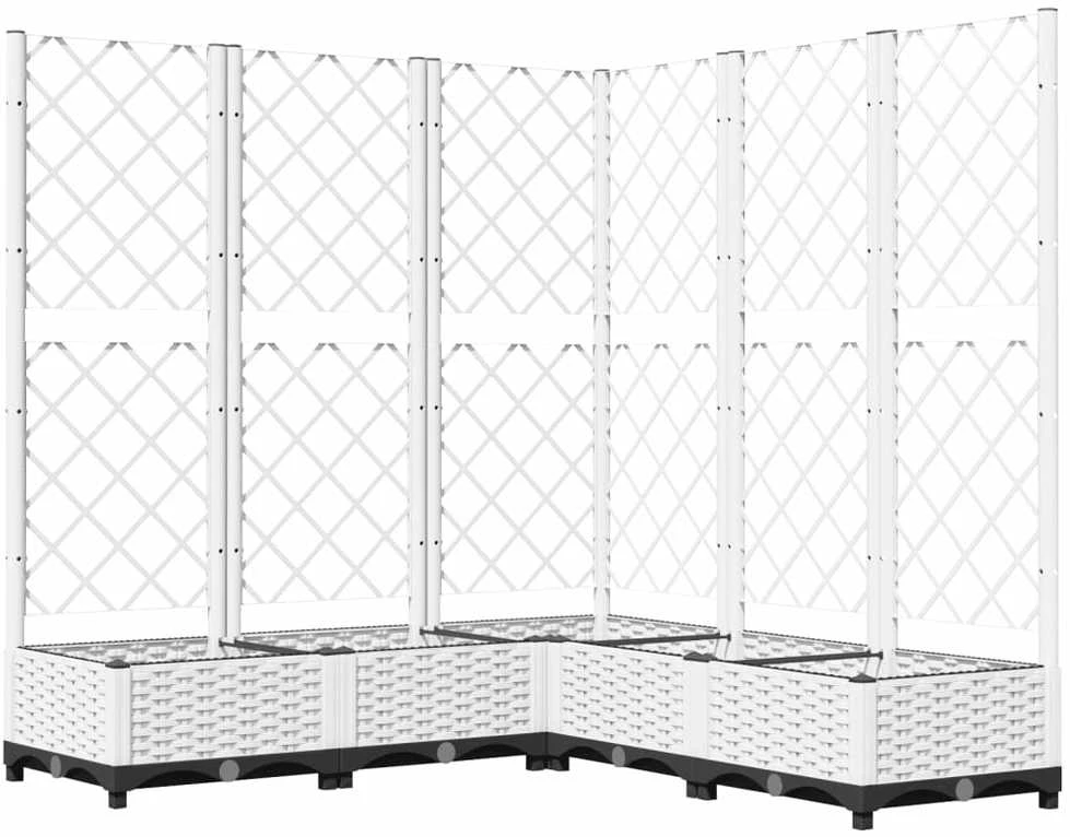 Sodo lovelis su treliažu, baltos spalvos, 120x120x121,5cm, PP