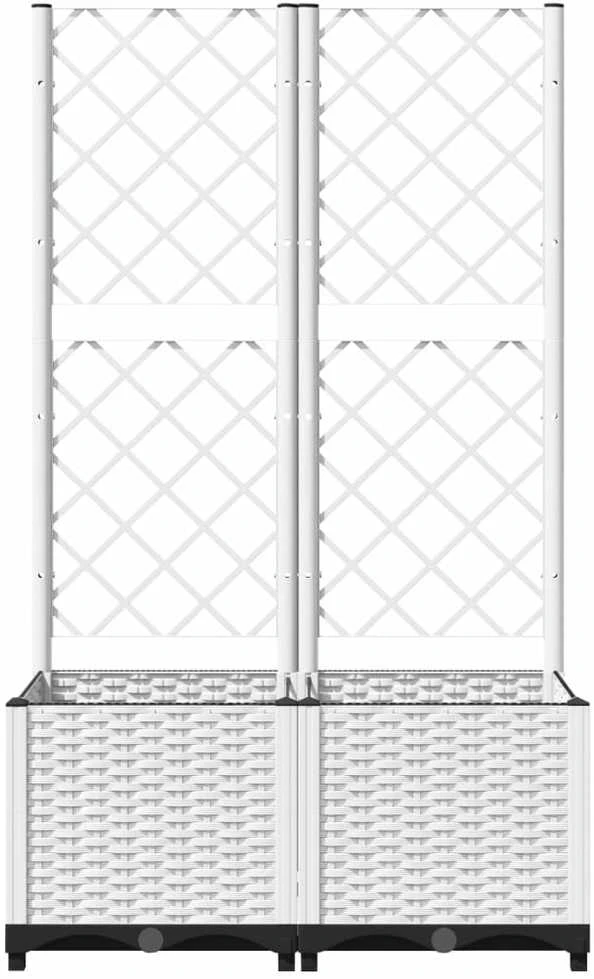 Sodo lovelis su treliažu, baltos spalvos, 80x40x136cm, PP