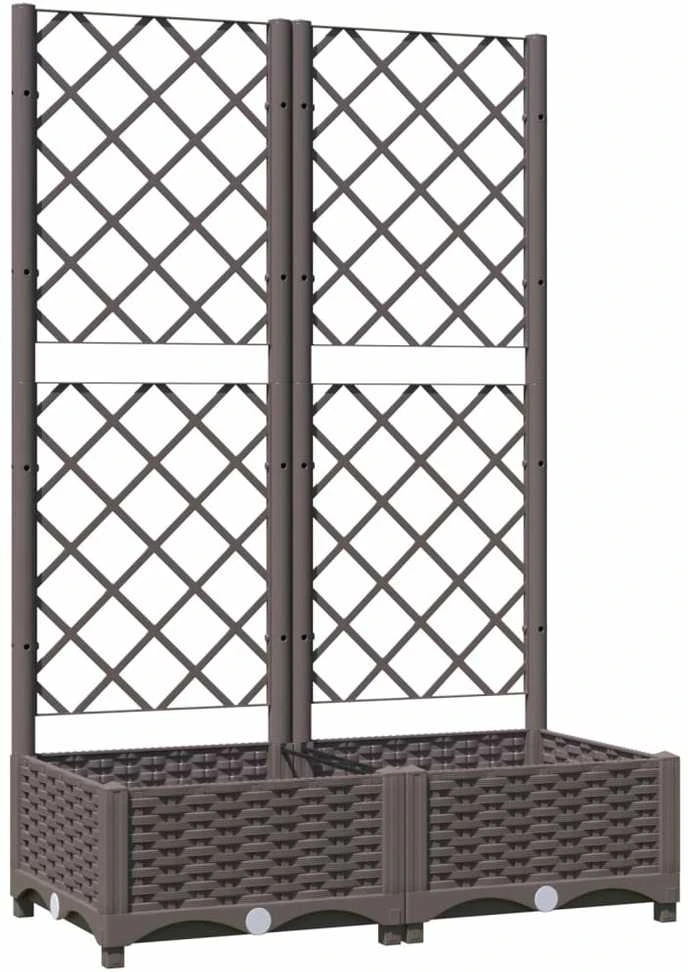 Sodo lovelis su treliažu, rudos spalvos, 80x40x121,5cm, PP
