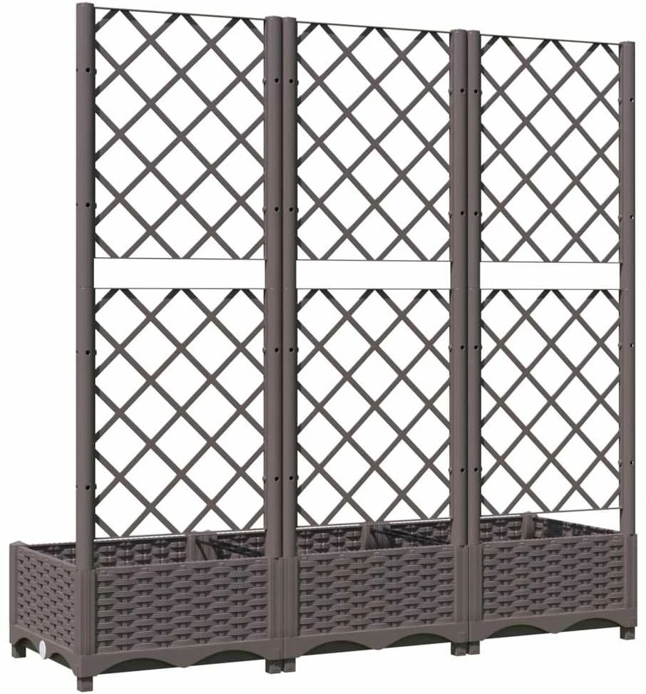Sodo lovelis su treliažu, rudos spalvos, 120x40x121,5cm, PP