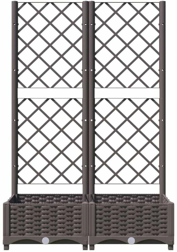 Sodo lovelis su treliažu, rudos spalvos, 80x40x121,5cm, PP