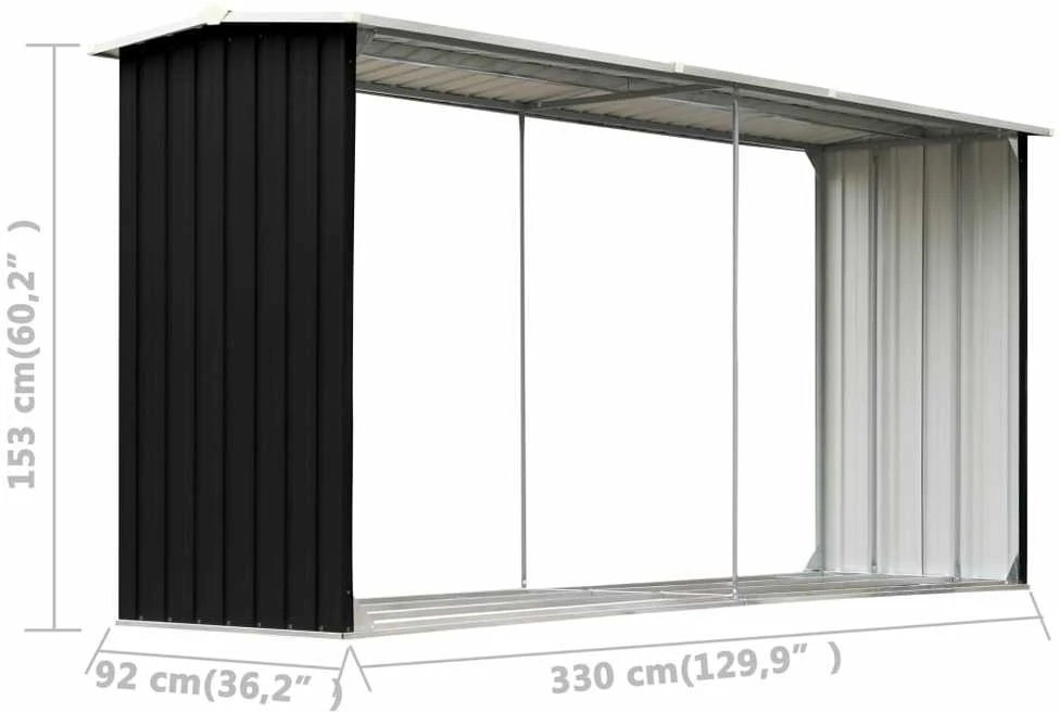 Sodo malkinė, antracito, 330x92x153cm, galvanizuotas plienas