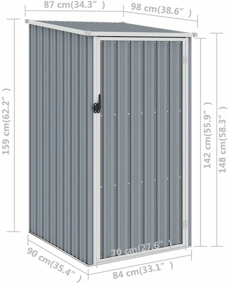 Sodo pašiūrė, pilka, 87x98x159cm, galvanizuotas plienas
