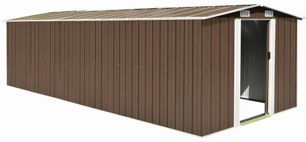Sodo pašiūrė, rudos spalvos, 257x580x181cm, metalas