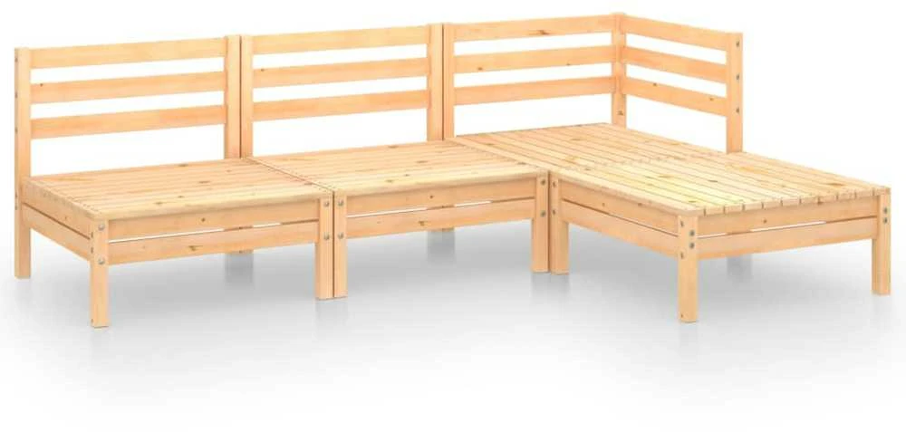 Lauko baldų komplektas Sodo poilsio baldų komplektas, 4 dalių, pušies medienos masyvas
