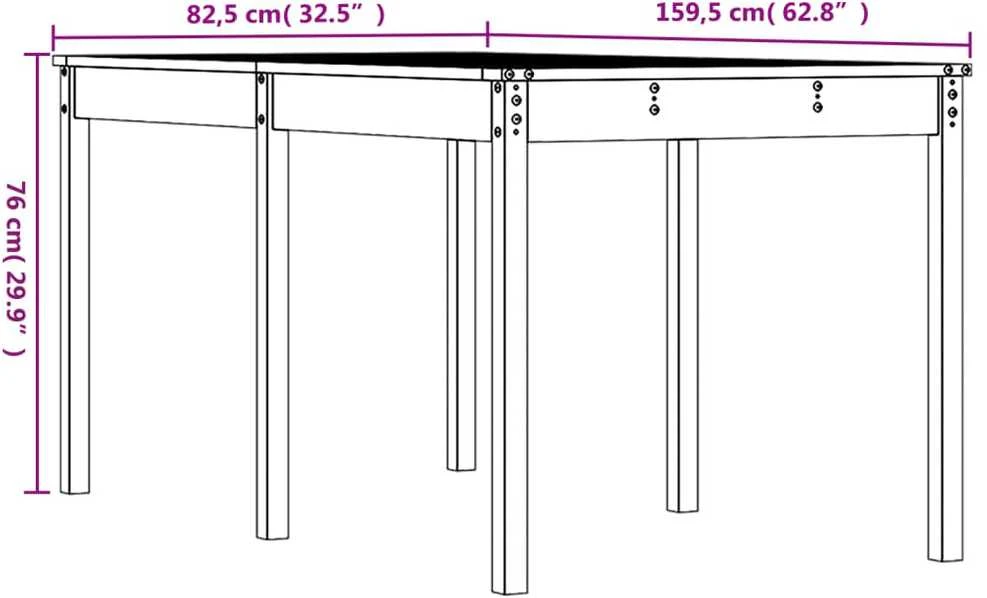 Sodo stalas, 159,5x82,5x76cm, pušies medienos masyvas