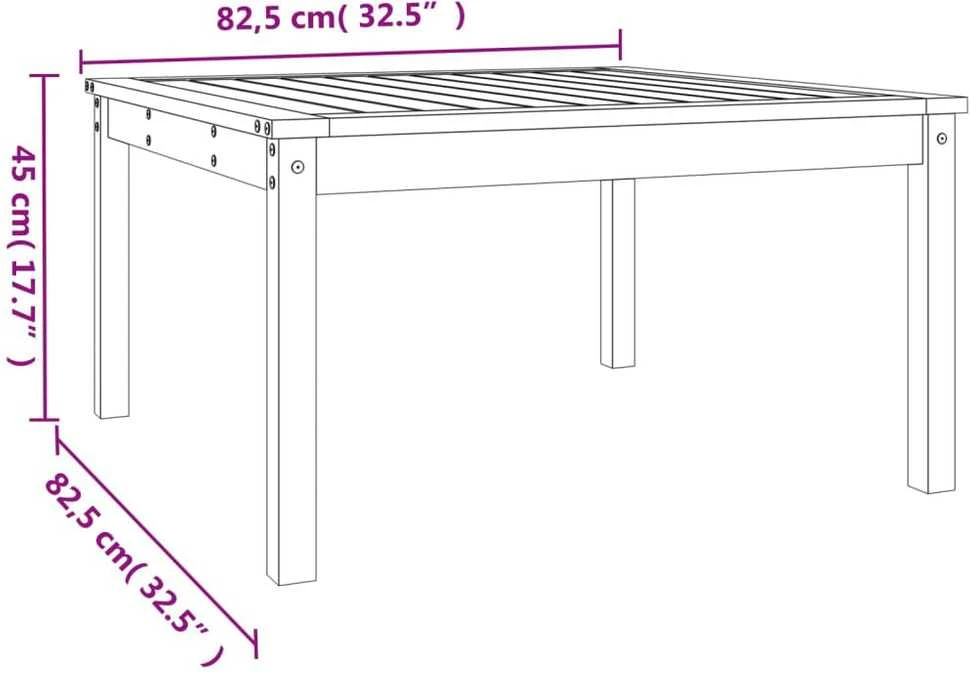 Sodo stalas, 82,5x82,5x45cm, duoglas eglės medienos masyvas