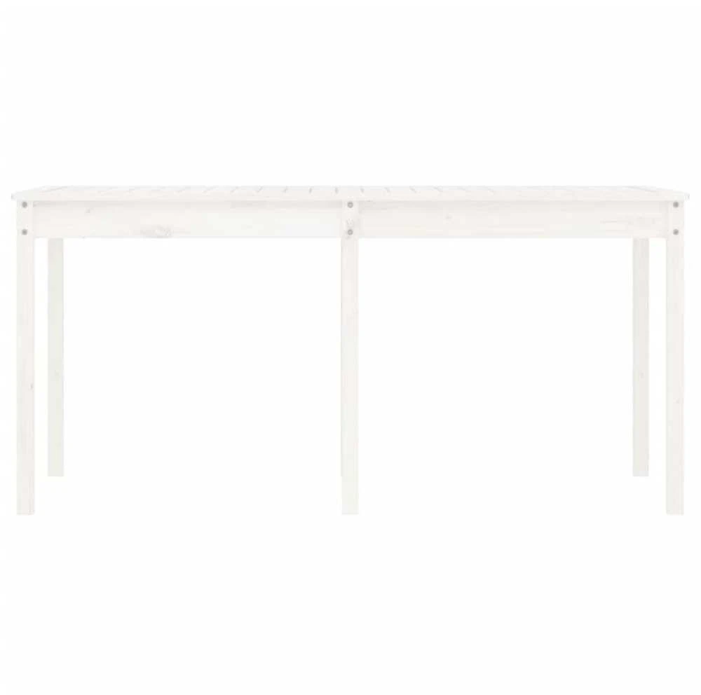 Sodo stalas, baltas, 159,5x82,5x76cm, pušies medienos masyvas