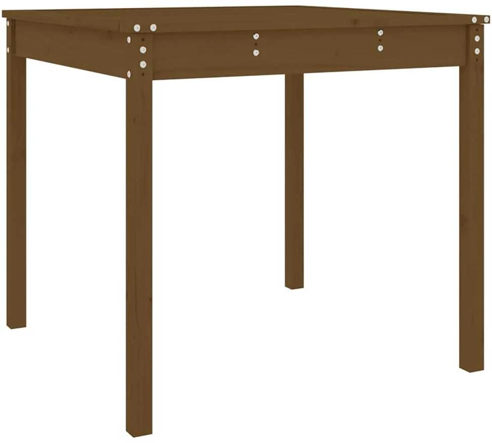 Sodo stalas, medaus rudas, 82,5x82,5x76cm, pušies masyvas