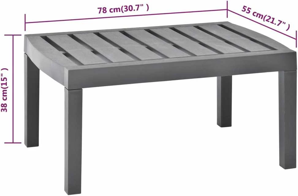 Sodo stalas, moka spalvos, 78x55x38cm, plastikas
