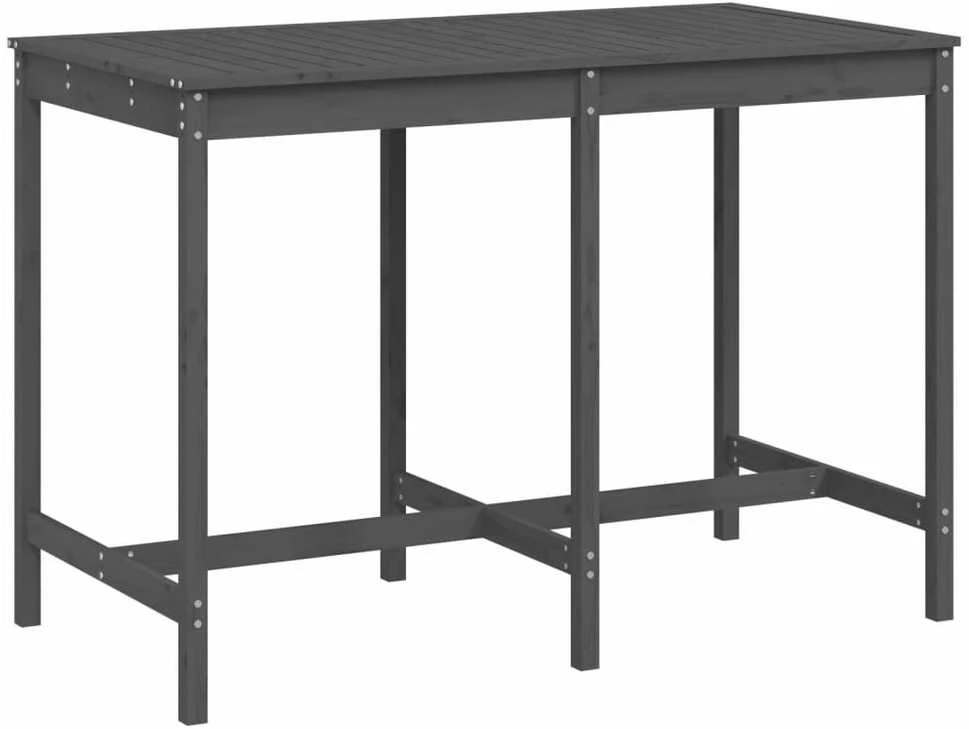 Sodo stalas, pilkas, 159,5x82,5x110cm, pušies medienos masyvas