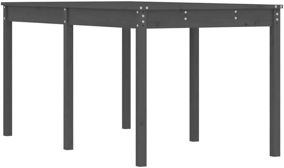 Sodo stalas, pilkas, 159,5x82,5x76cm, pušies medienos masyvas