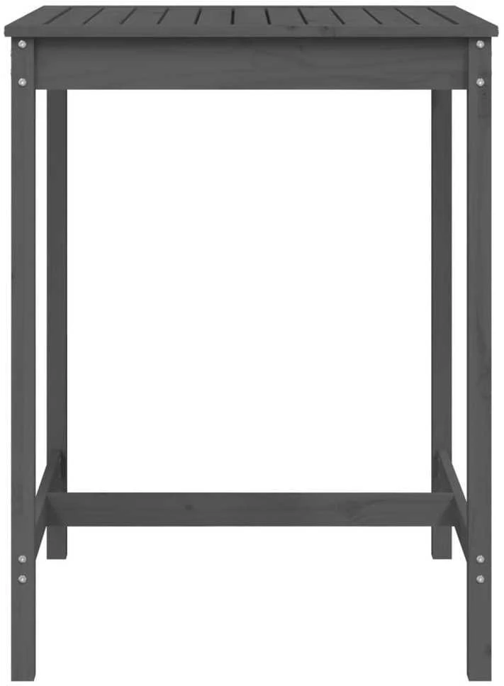 Sodo stalas, pilkas, 82,5x82,5x110cm, pušies medienos masyvas