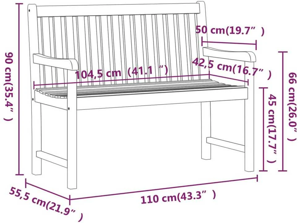 Sodo suoliukas, 110 cm, akacijos medienos masyvas