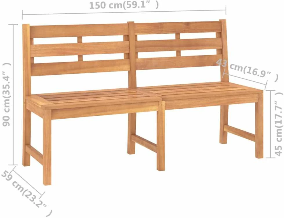 Sodo suoliukas, 150cm, tikmedžio medienos masyvas