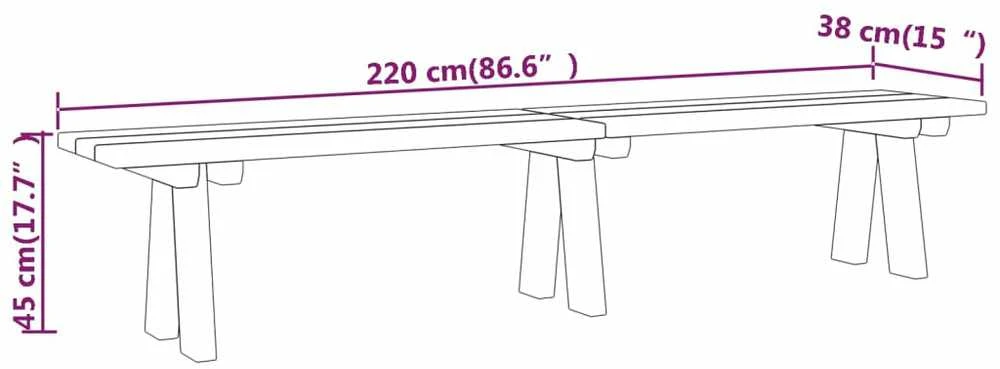 Sodo suoliukas, 220cm, impregnuotos pušies medienos masyvas