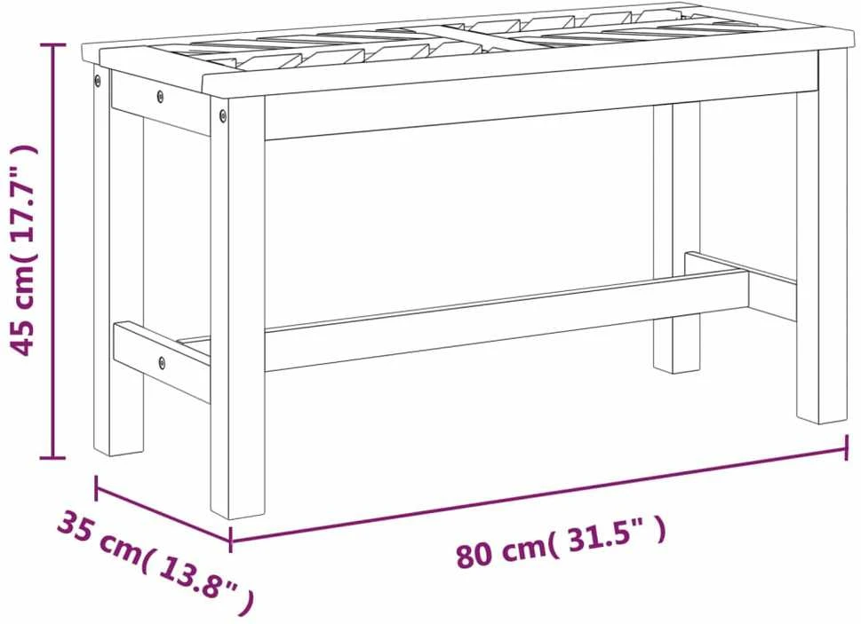 Sodo suoliukas, 80cm, akacijos medienos masyvas