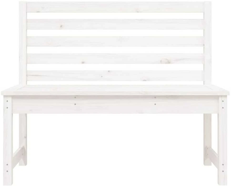 Sodo suoliukas, baltos spalvos, 109cm, pušies medienos masyvas