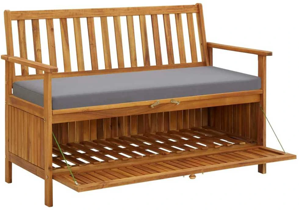 Sodo suoliukas-daiktadėžė, 120cm, akacijos medienos masyvas
