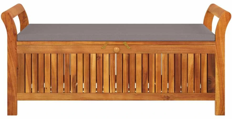 Sodo suoliukas-daiktadėžė su pagalvėle, 126cm, akacijos masyvas