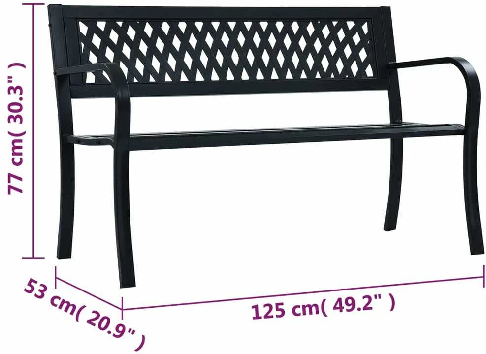 Sodo suoliukas, juodos spalvos, 125cm, plienas