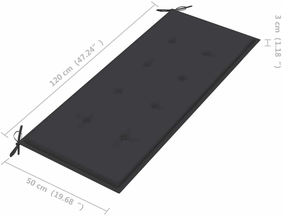 Sodo suoliukas su pagalvėle, 120cm, bambukas