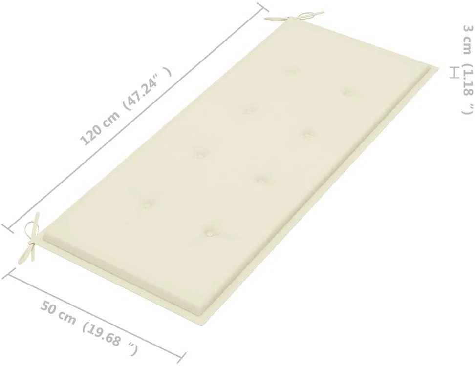 Sodo suoliukas su pagalvėle, 120cm, bambukas