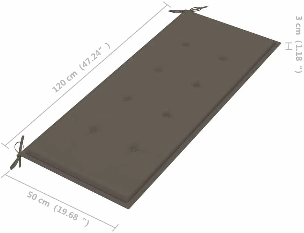 Sodo suoliukas su pagalvėle, 120cm, bambukas