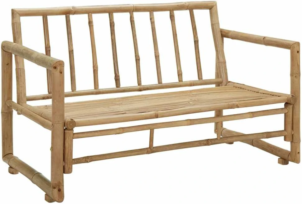 Sodo suoliukas su pagalvėlėmis, 115 cm, bambukas