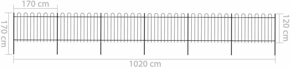 Sodo tvora su apvaliais viršug., juoda, 10,2x1,2 m, plienas