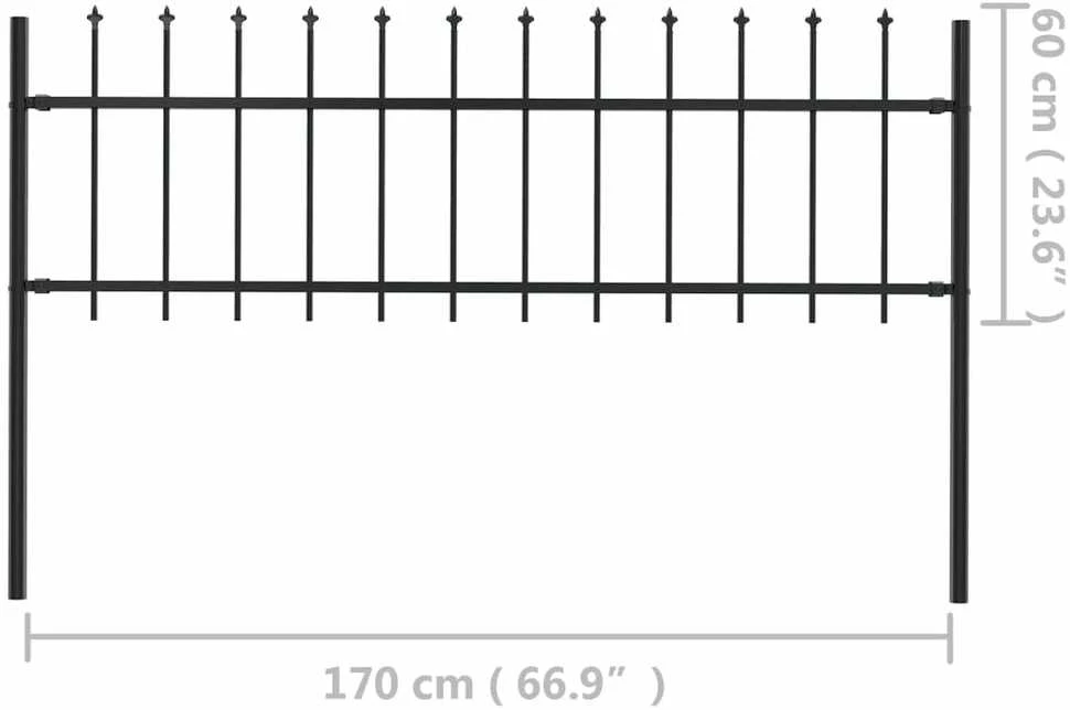 Sodo tvora su iečių viršugal., juoda, 1,7x0,6m, plienas