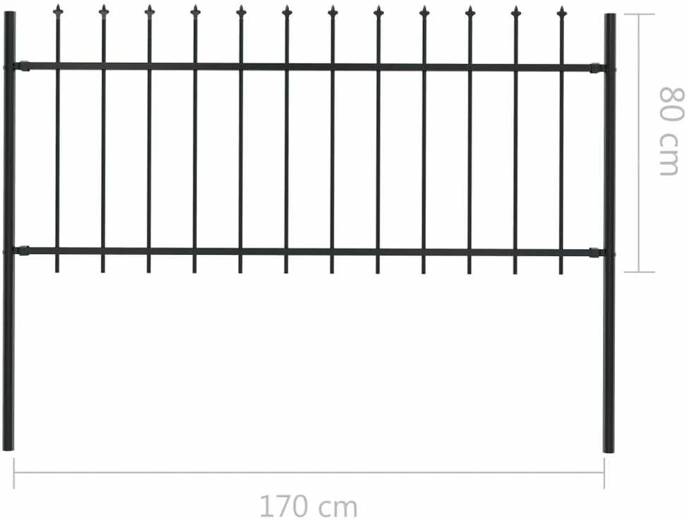 Sodo tvora su iečių viršugal., juoda, 1,7x0,8m, plienas
