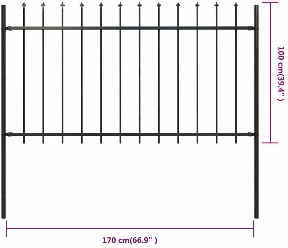 Sodo tvora su iečių viršugal., juoda, 1,7x1m, plienas