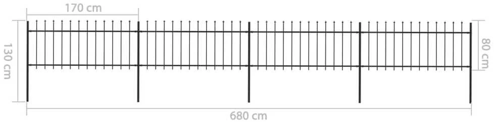 Sodo tvora su iečių viršugal., juoda, 6,8x0,8m, plienas